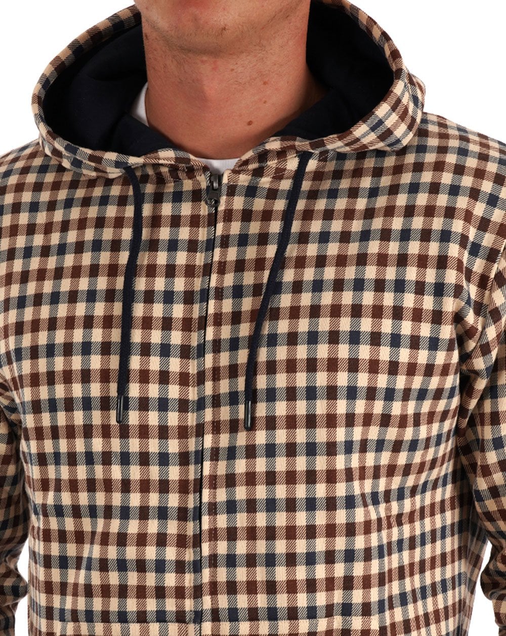 Aquascutum Club Check Full Zip Hoodie - Image 3