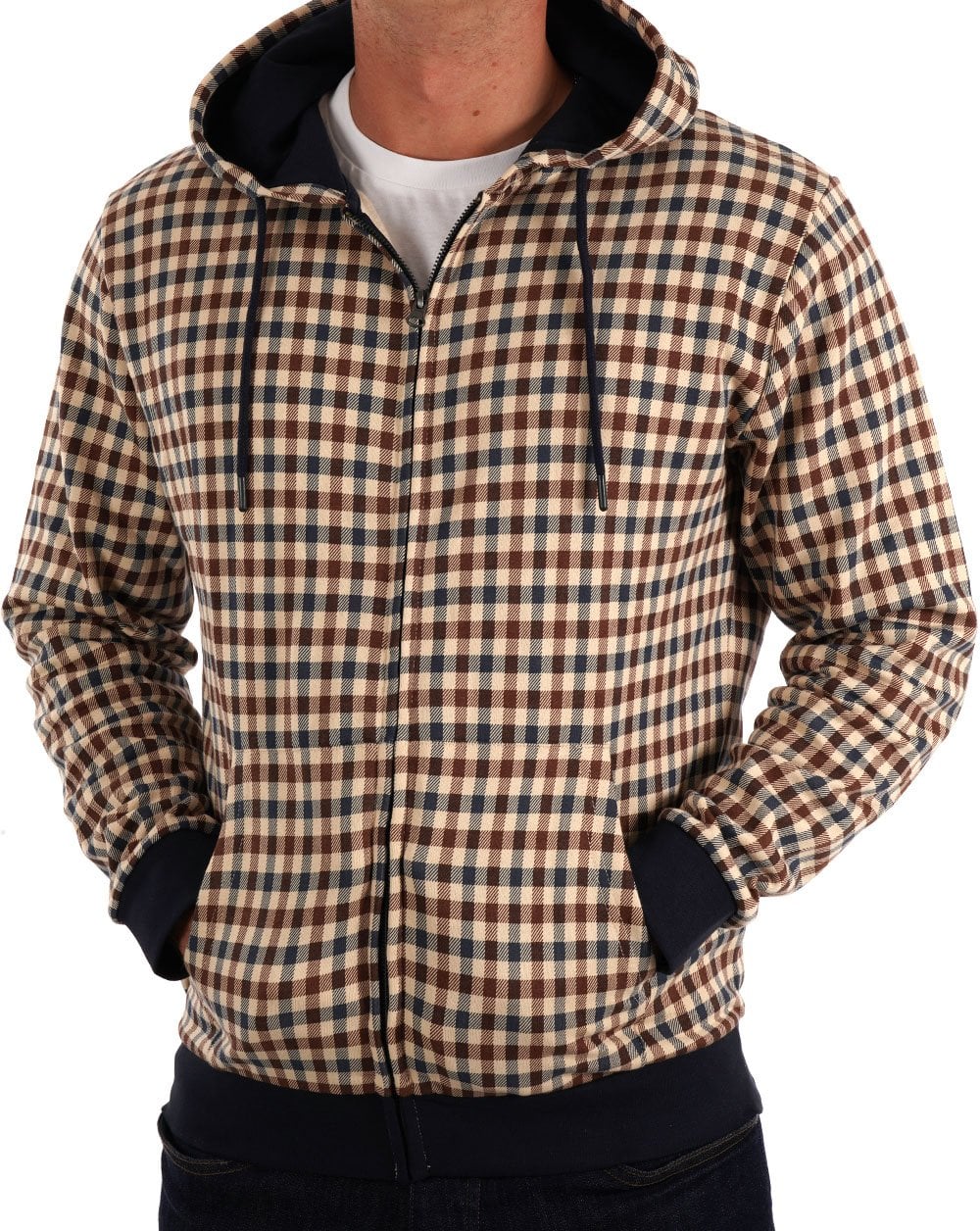 Aquascutum Club Check Full Zip Hoodie - Image 4