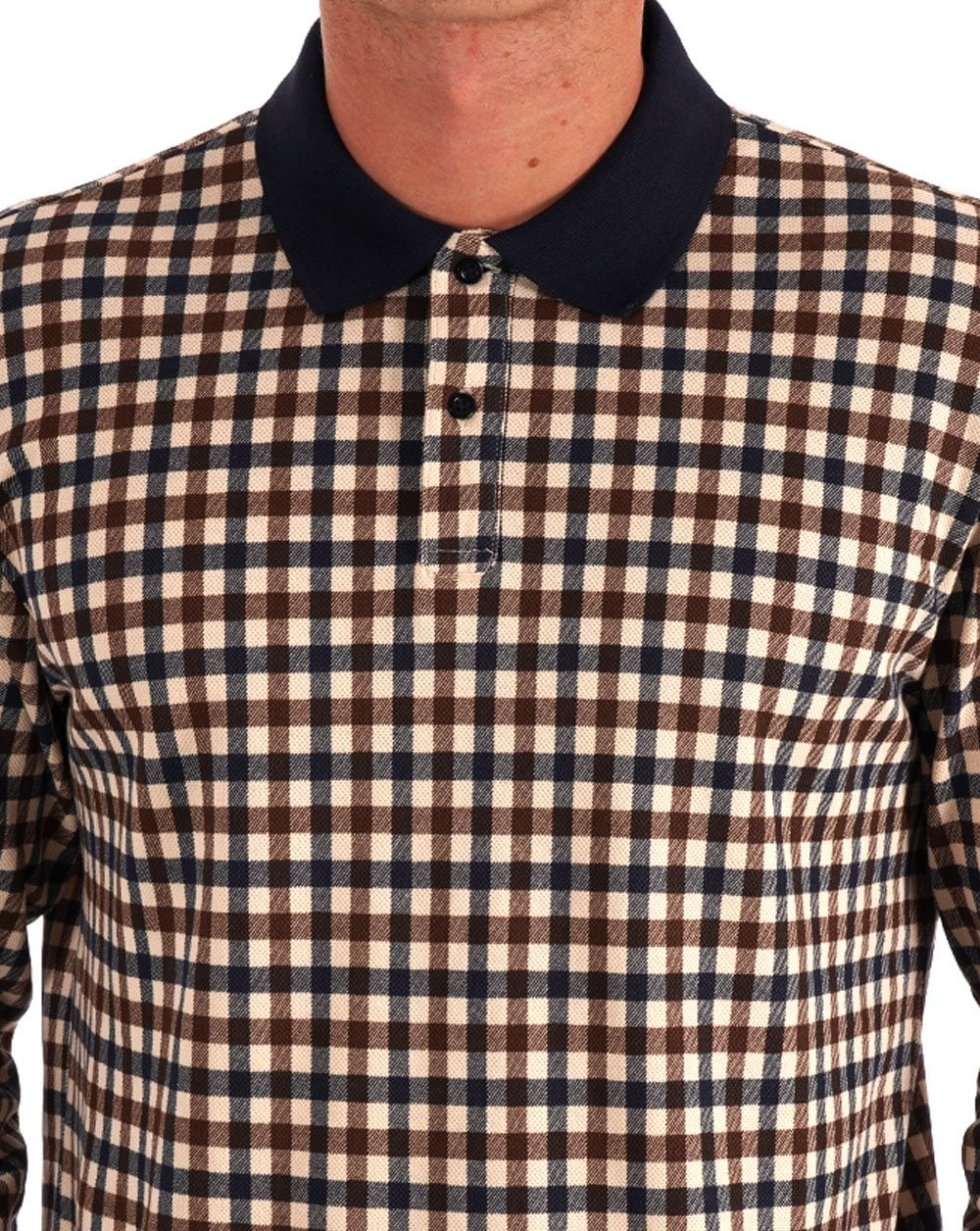 Aquascutum Club Check LS Polo Check - Image 2