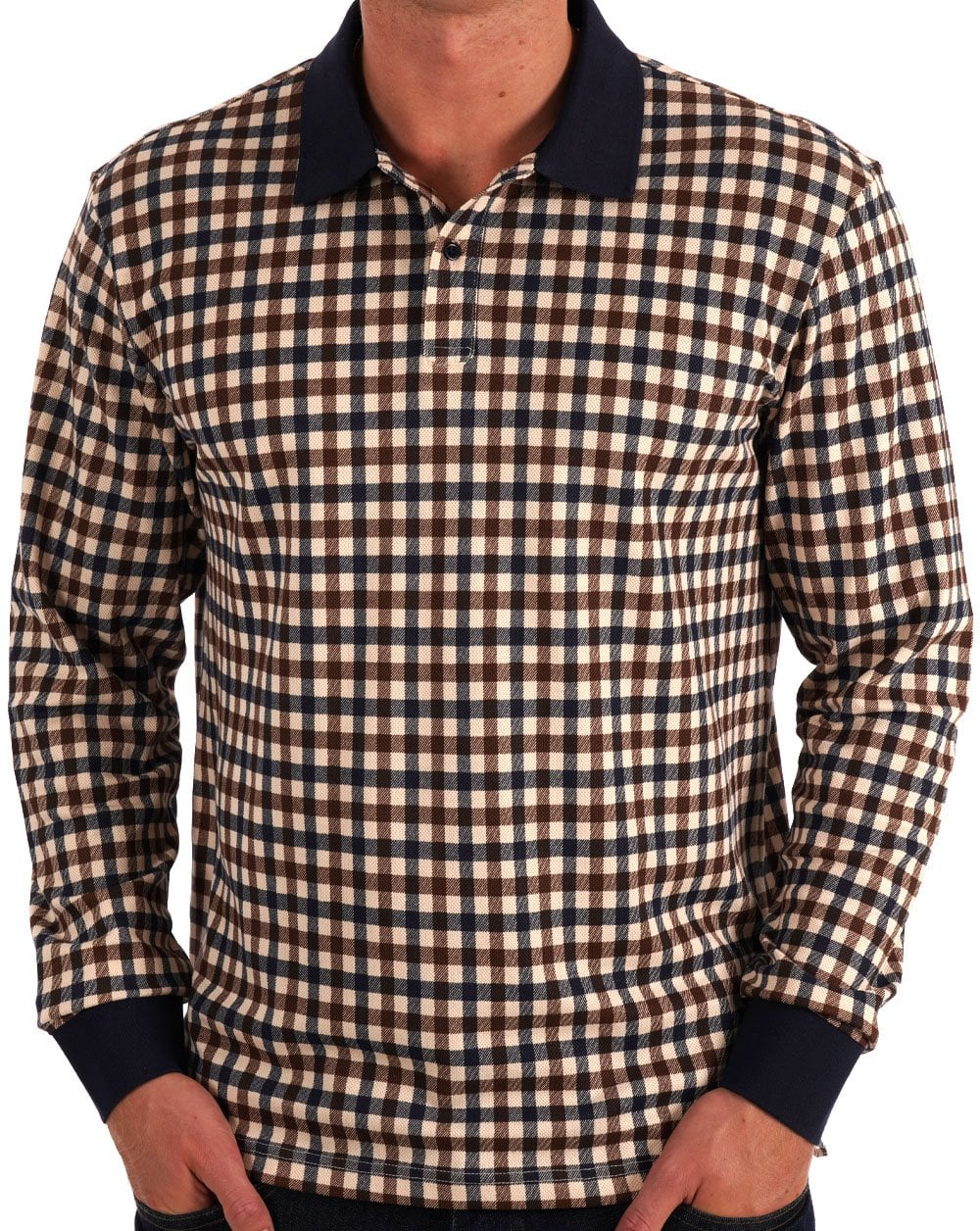 Aquascutum Club Check LS Polo Check - Image 3