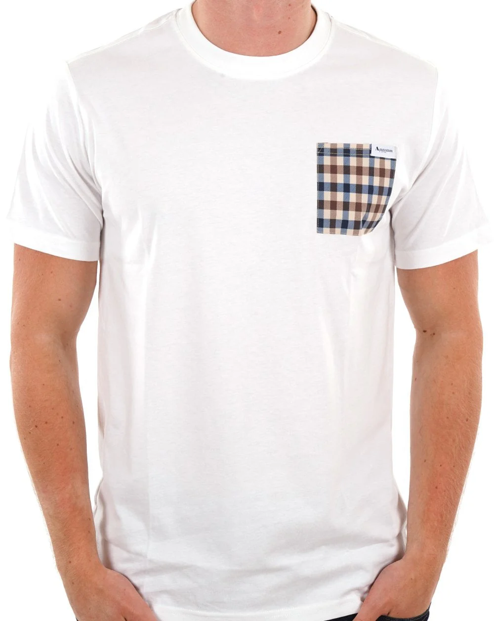 Aquascutum Club Check Pocket T-shirt White