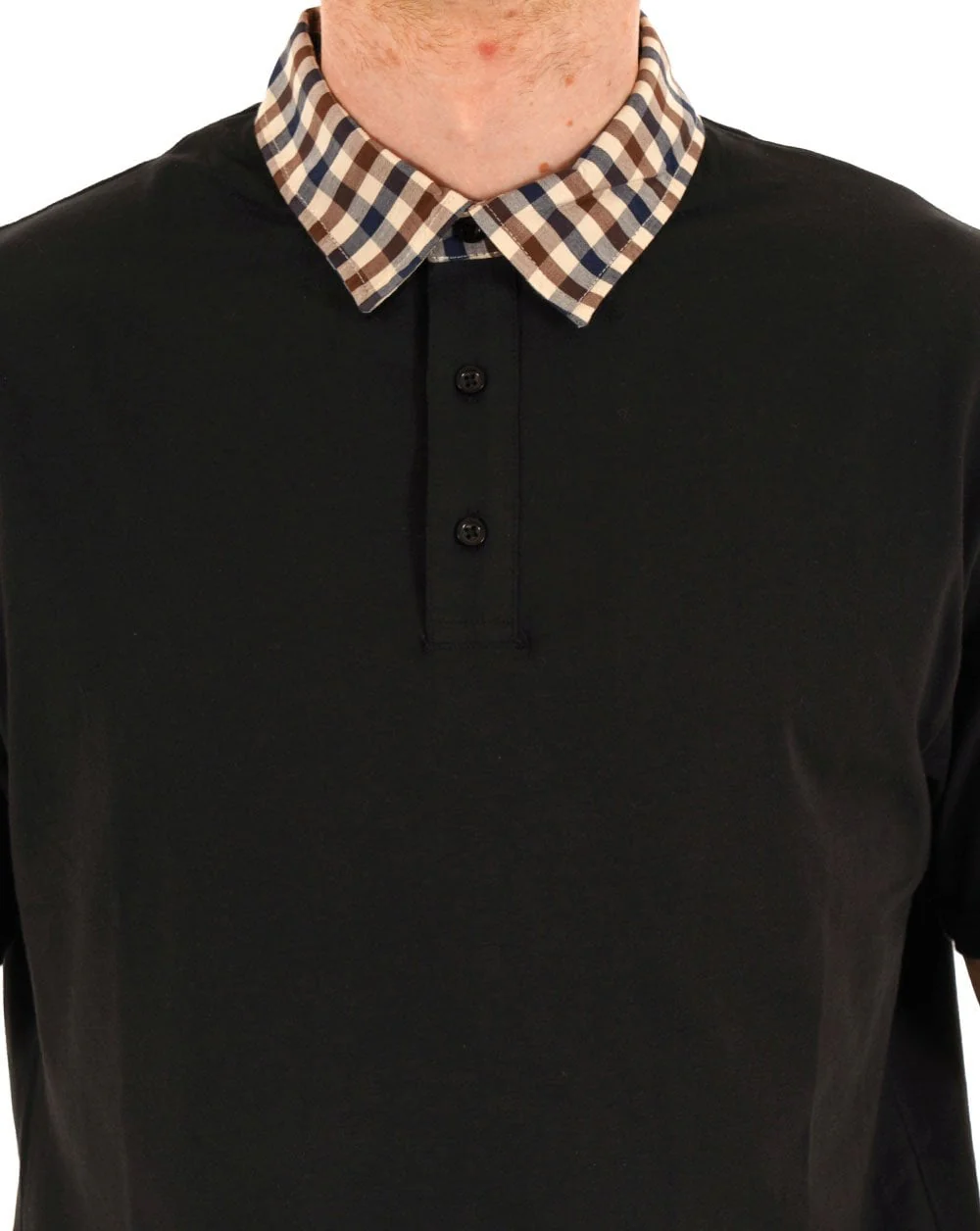 Aquascutum Club Check Polo Black - Image 2