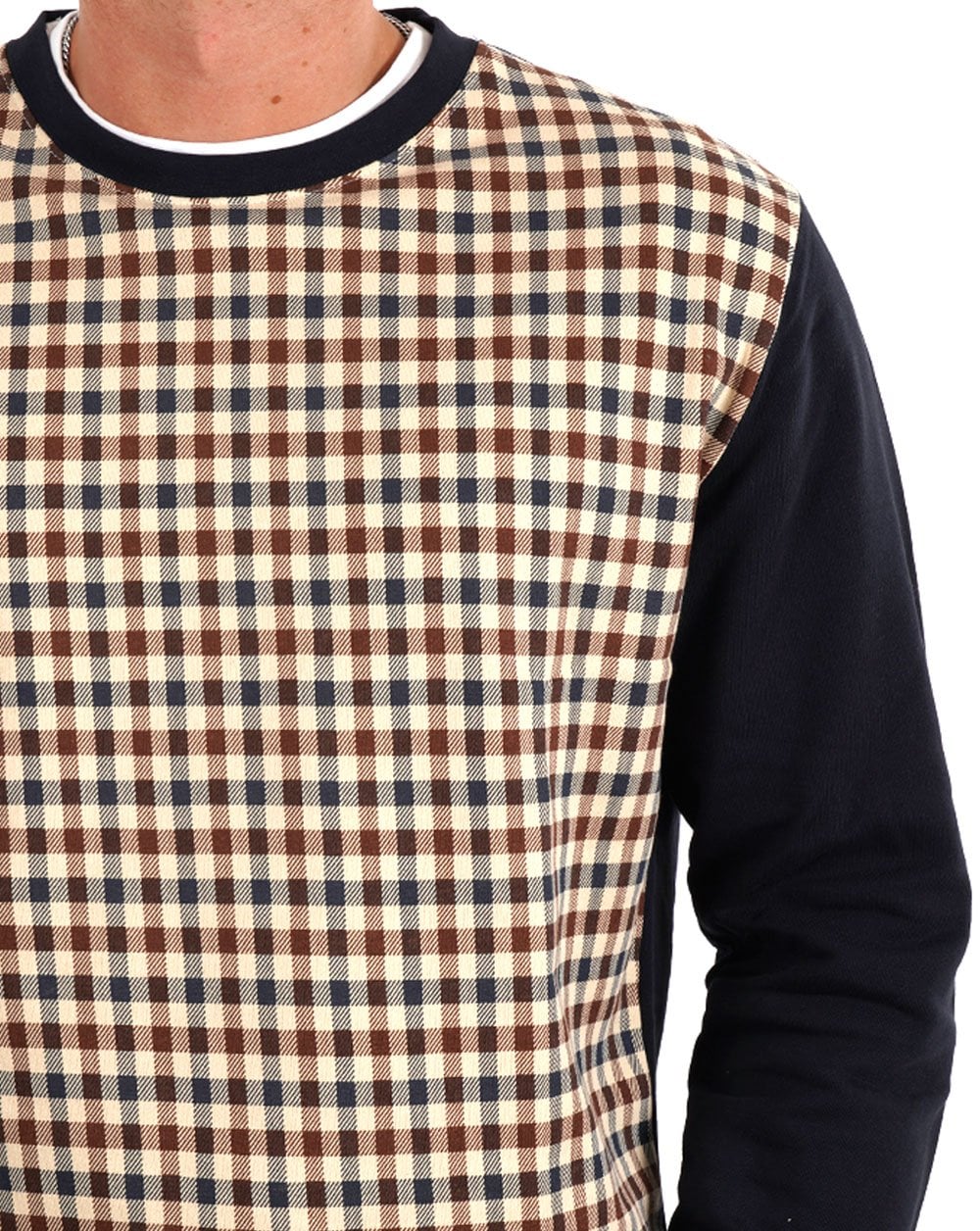 Aquascutum Club Check Sweatshirt Navy - Image 2