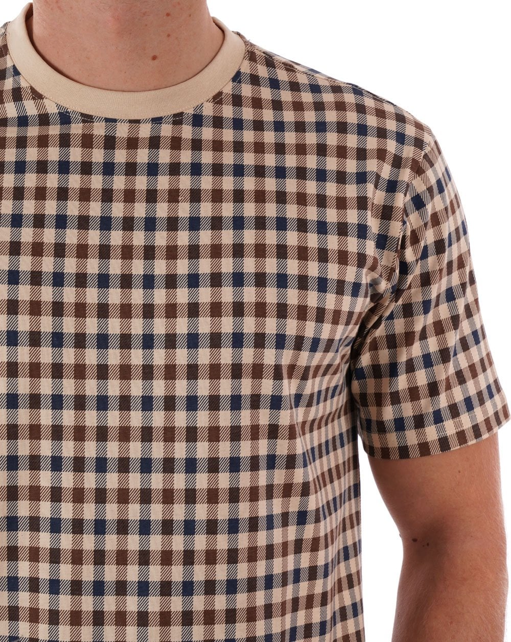 Aquascutum Club Check T-shirt Beige - Image 2