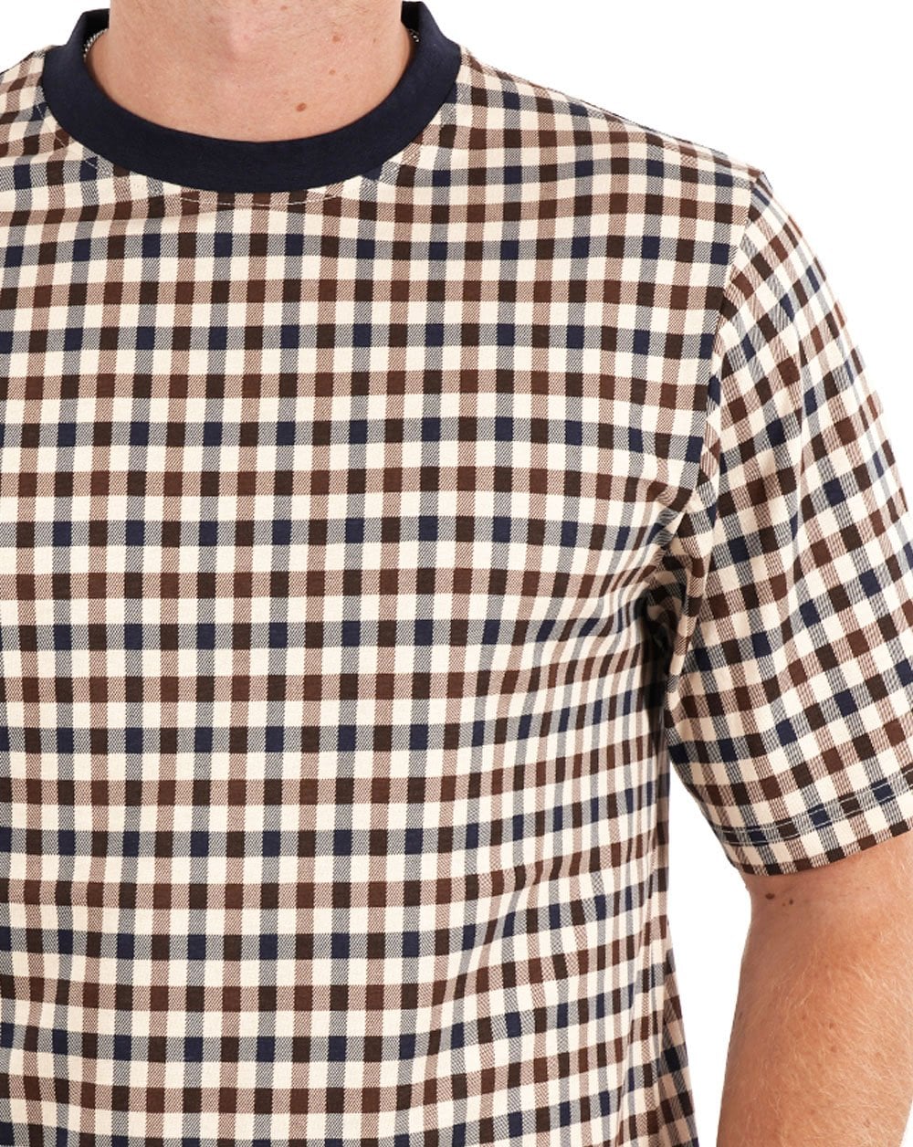 Aquascutum Club Check T Shirt Navy - Image 2