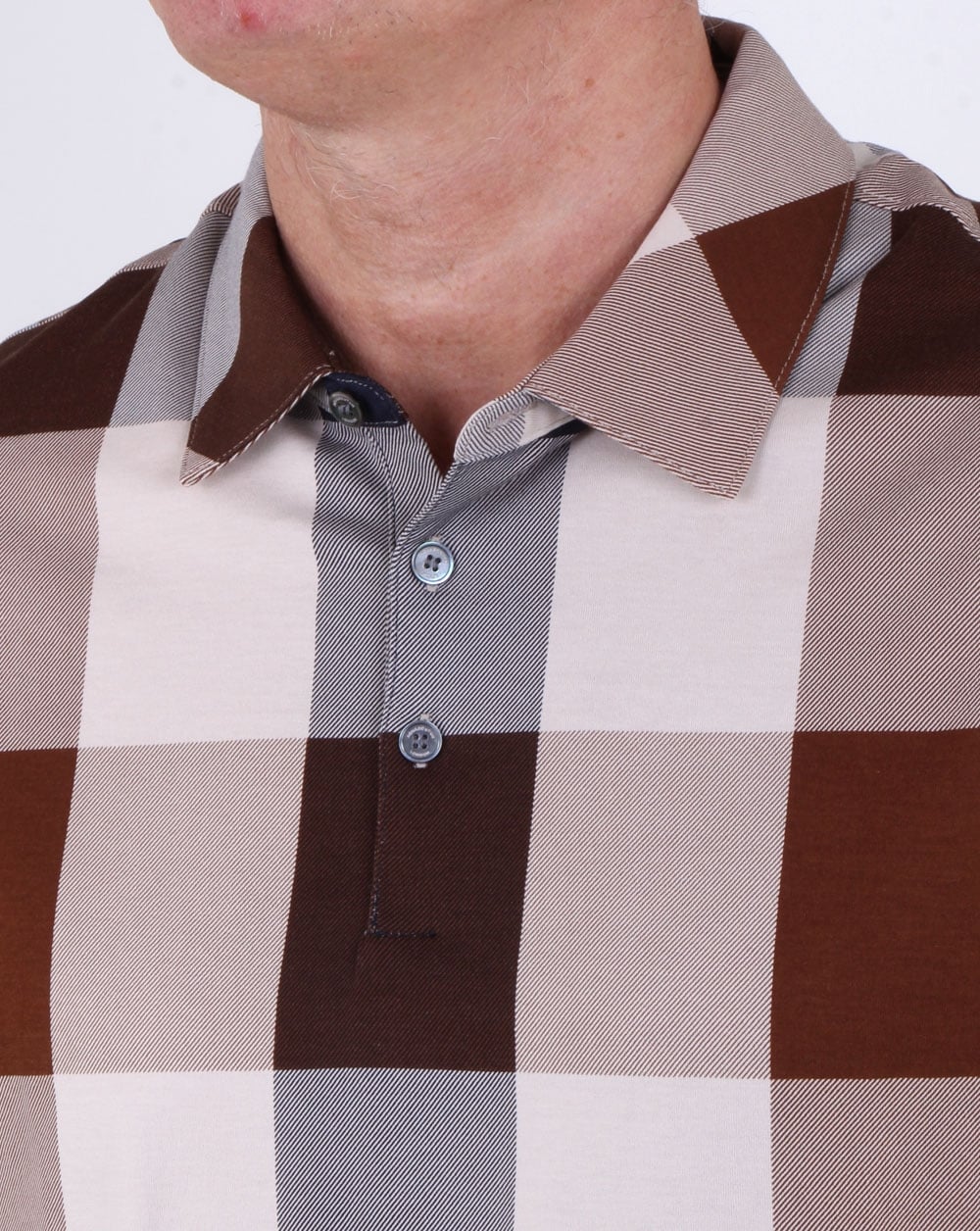 Aquascutum Cody Club Check Polo Shirt Vicuna - Image 2