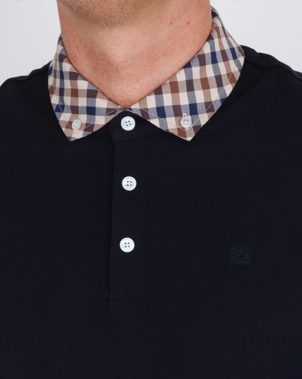 Aquascutum Coniston Cc Collar Ls Polo Navy - Image 2