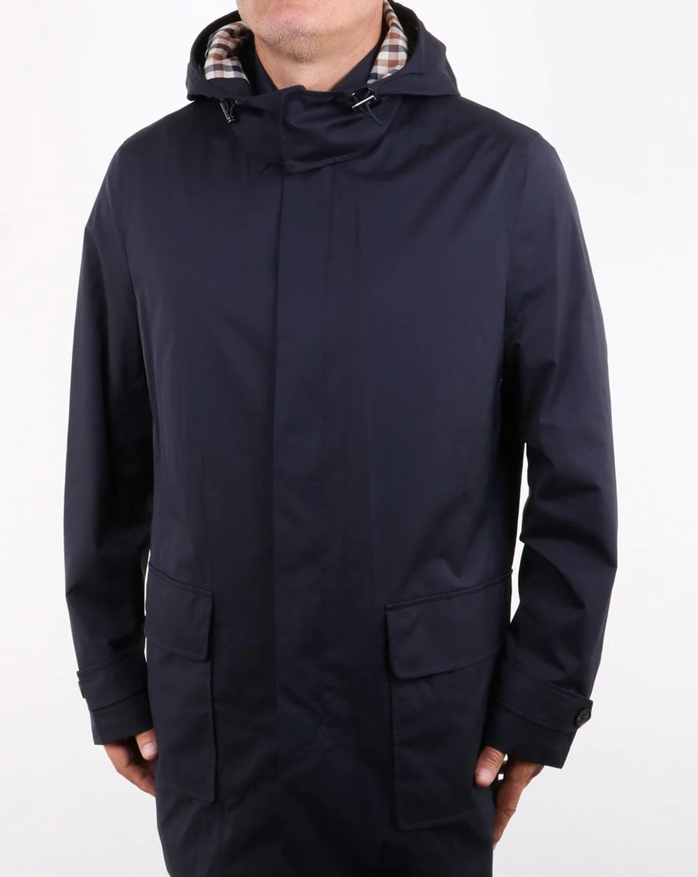 Aquascutum Dexter Hooded Parka Navy - Image 2