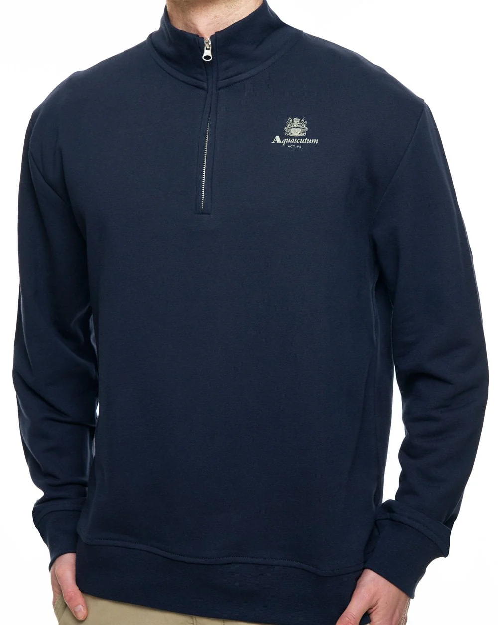 Aquascutum Half Zip Mock Neck Navy - Image 3