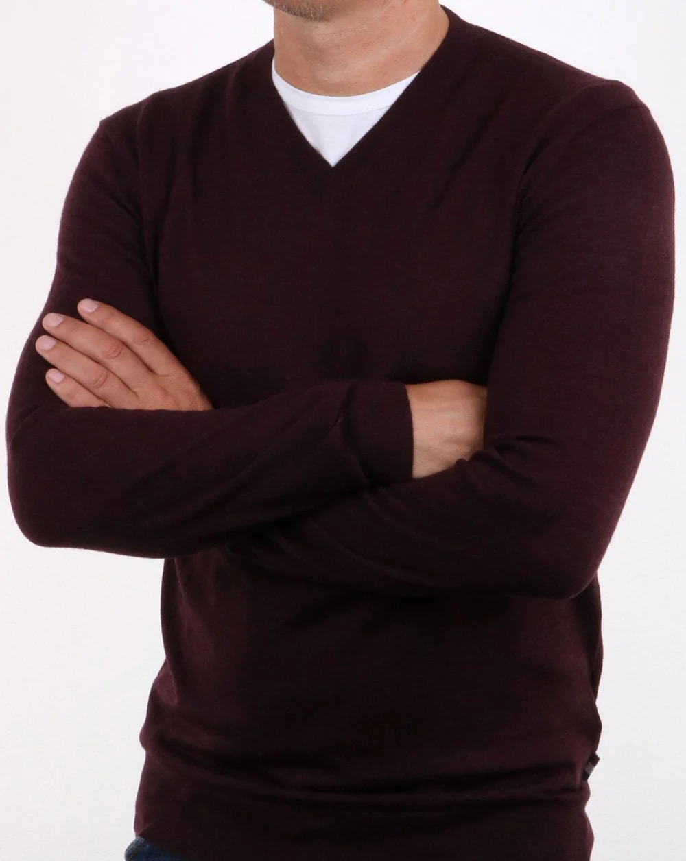 Aquascutum Helm Merino V Neck Port - Image 2