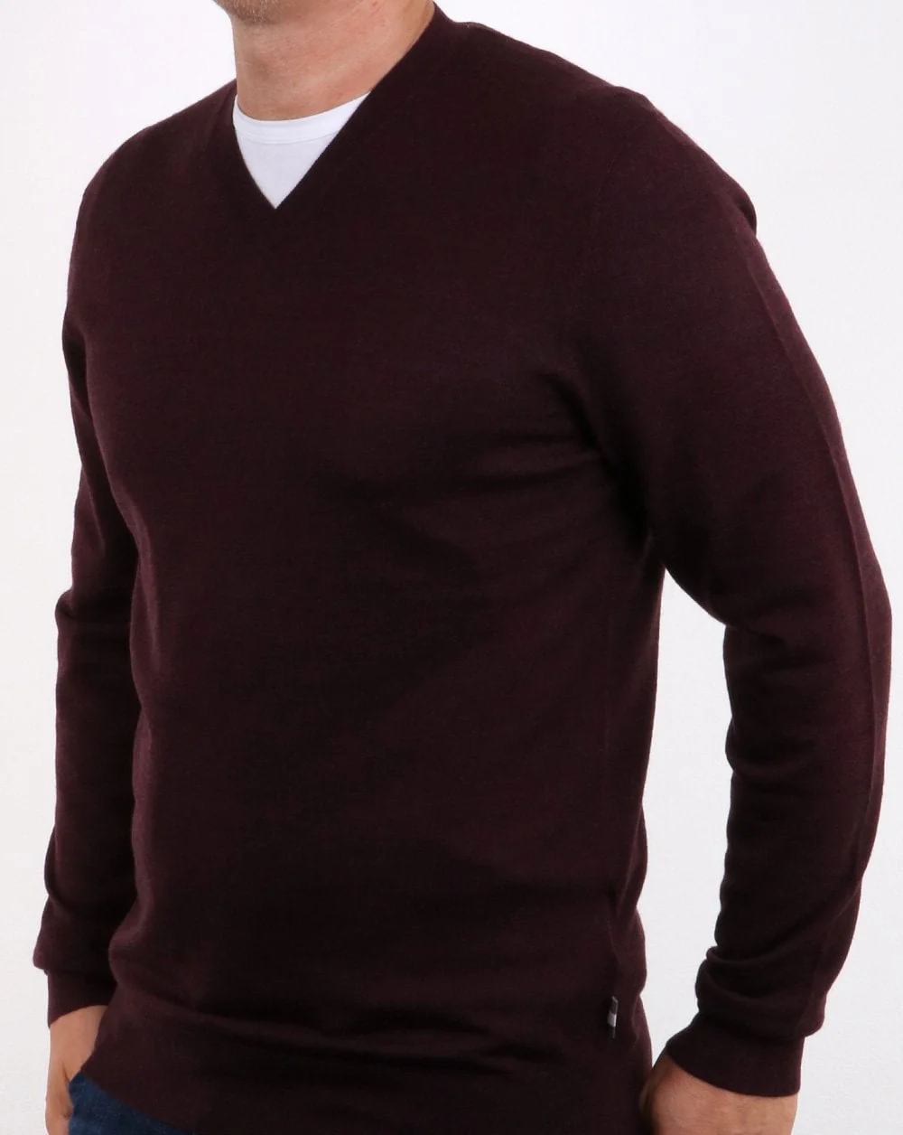Aquascutum Helm Merino V Neck Port - Image 3