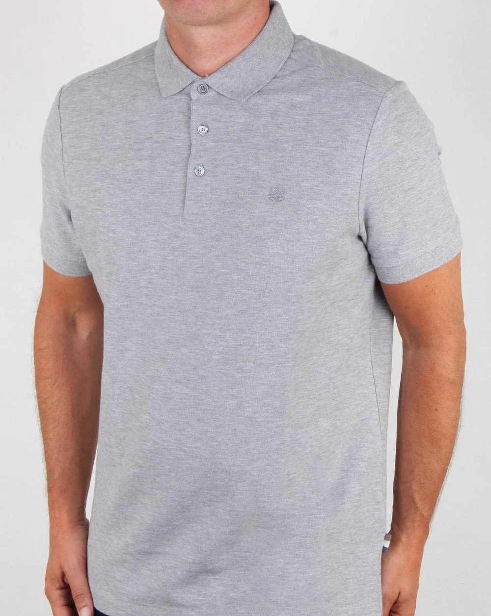 Aquascutum Hillington Polo Shirt Grey Melange - Image 3