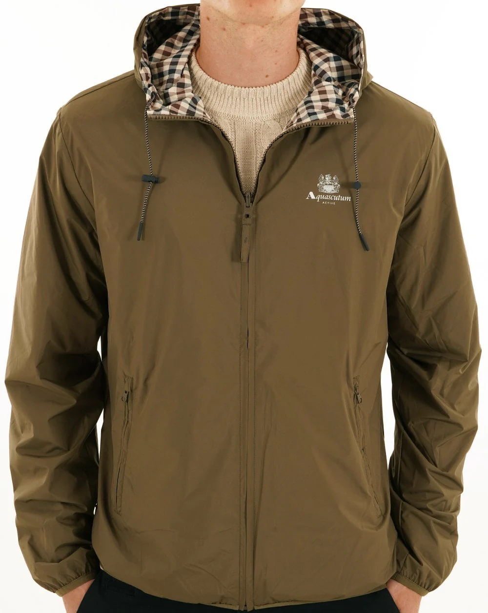 Aquascutum Hooded Sailor Reversible Jacket Army Green - Image 4