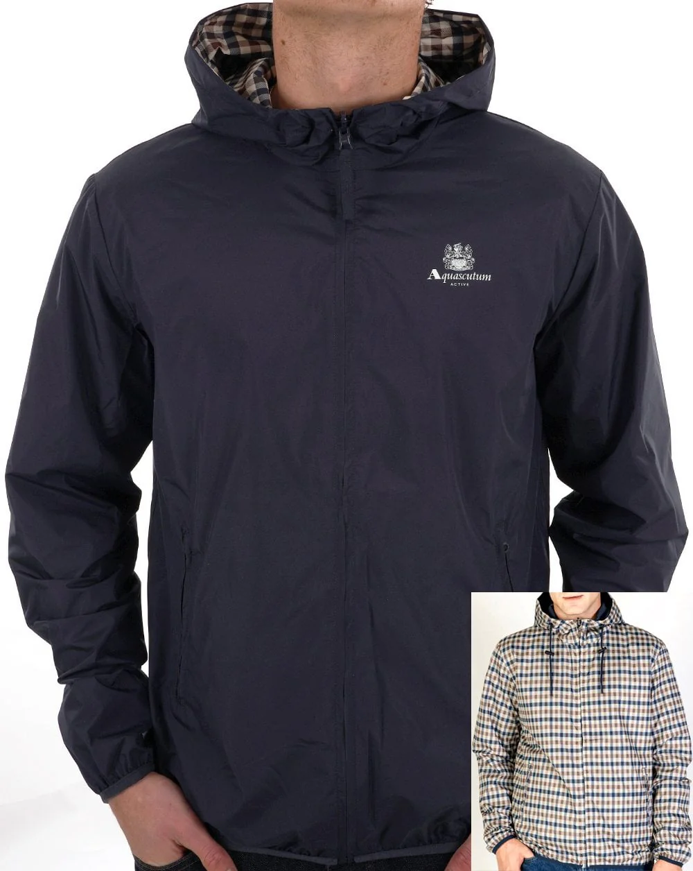 Aquascutum Hooded Sailor Reversible Jacket Navy - Image 2