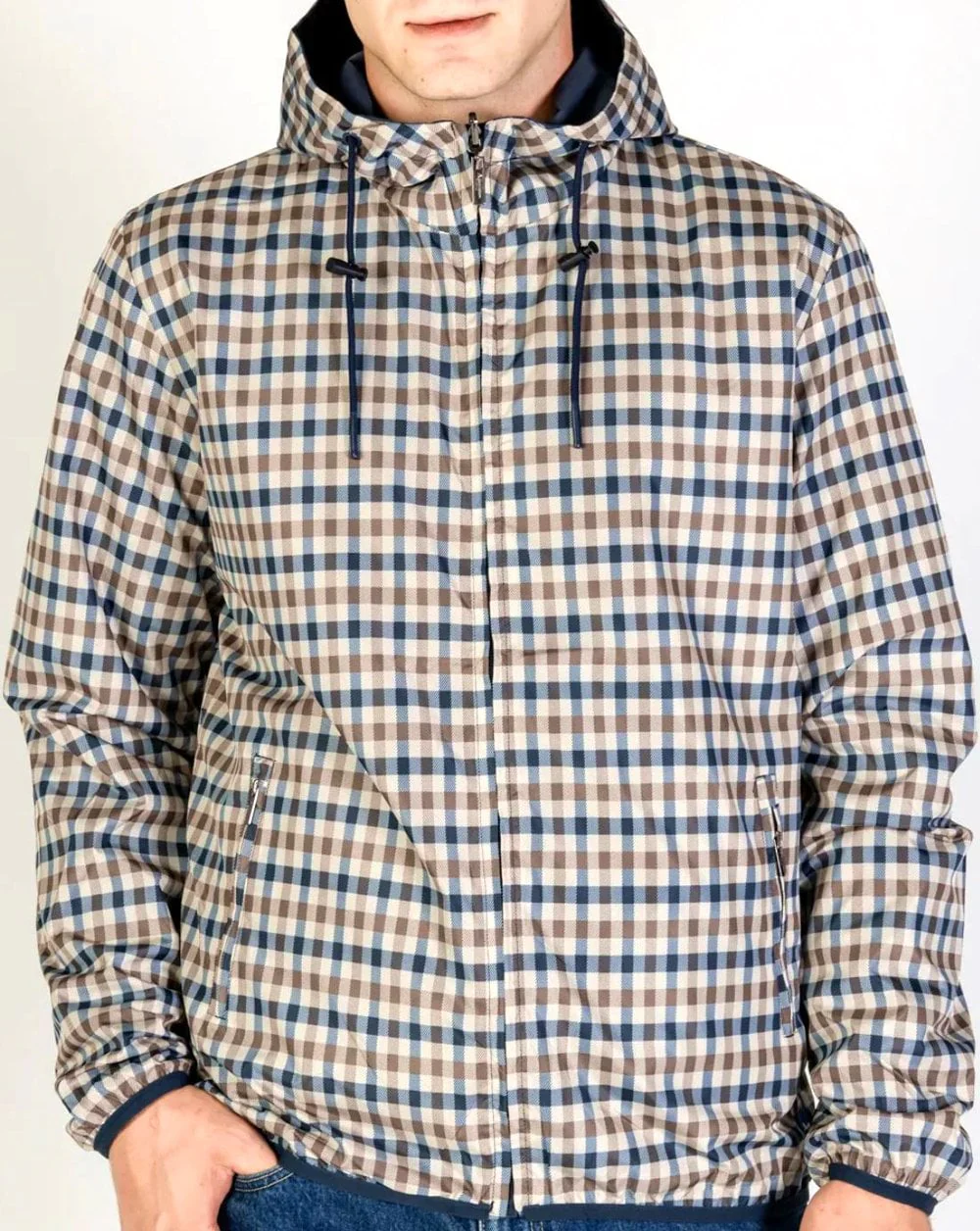 Aquascutum Hooded Sailor Reversible Jacket Navy - Image 6