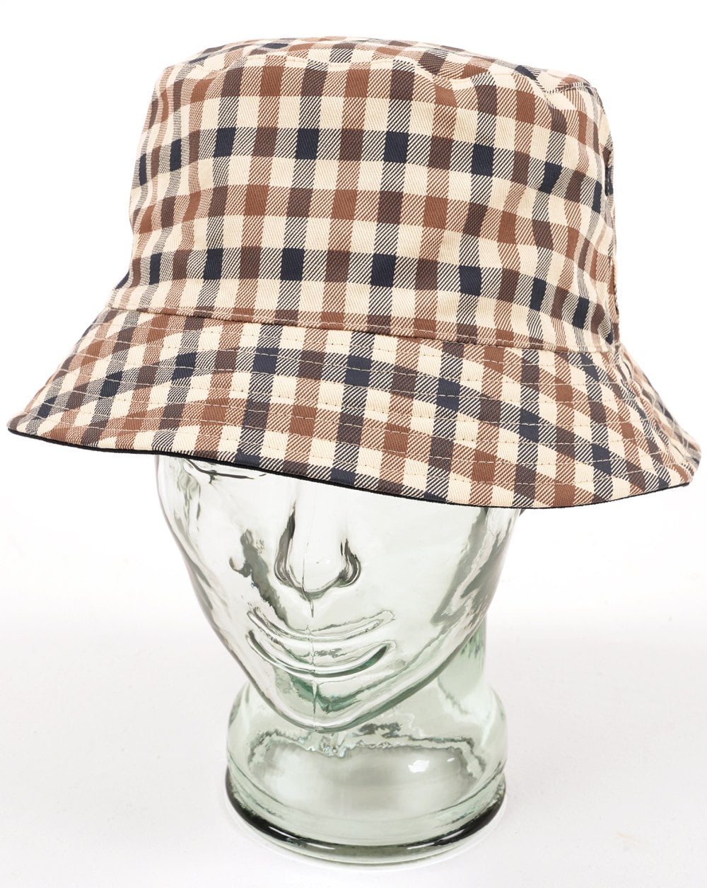 Aquascutum Iconic Reversible Bucket Hat Check/Navy - Image 4