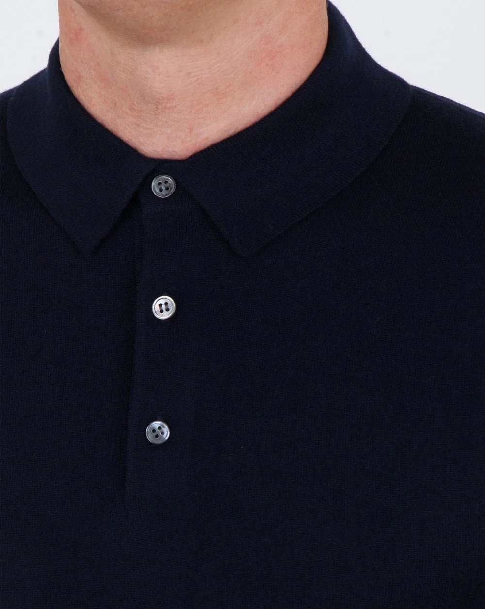Aquascutum Kennington Long Sleeve Knitted Polo Navy - Image 2