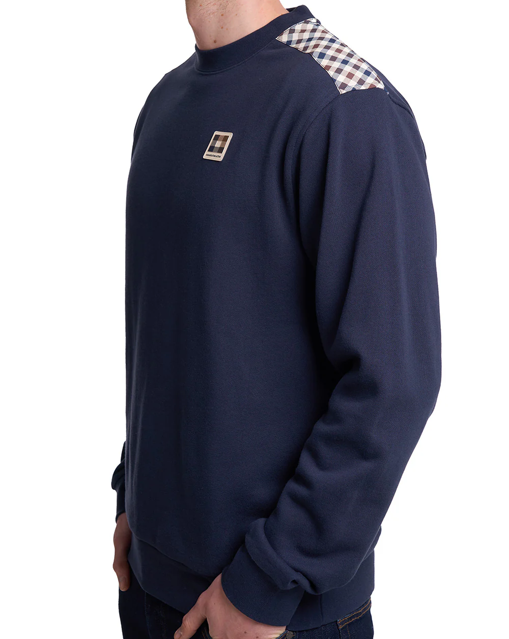 Aquascutum Lamina Crew Sweatshirt Navy - Image 3