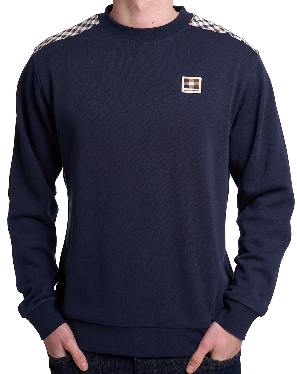 Aquascutum Lamina Crew Sweatshirt Navy - Image 4
