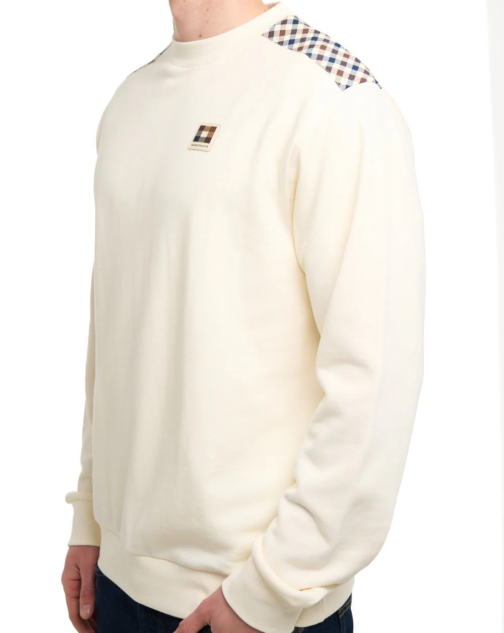 Aquascutum Lamina Crew Sweatshirt Old White - Image 3