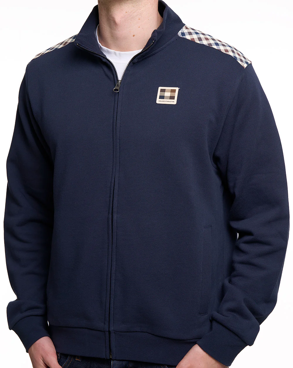 Aquascutum Lamina FZ Sweatshirt Navy - Image 3