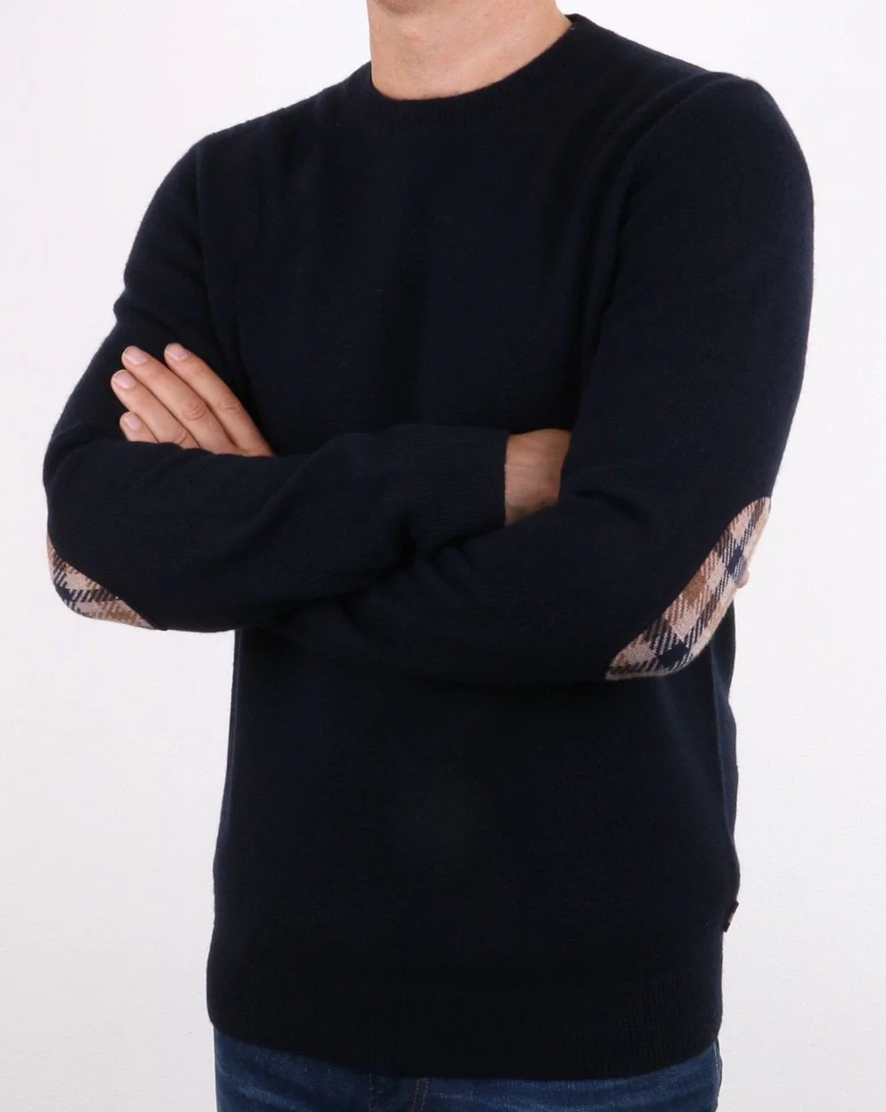 Aquascutum Lance Lambswool Crew Neck Jumper Navy