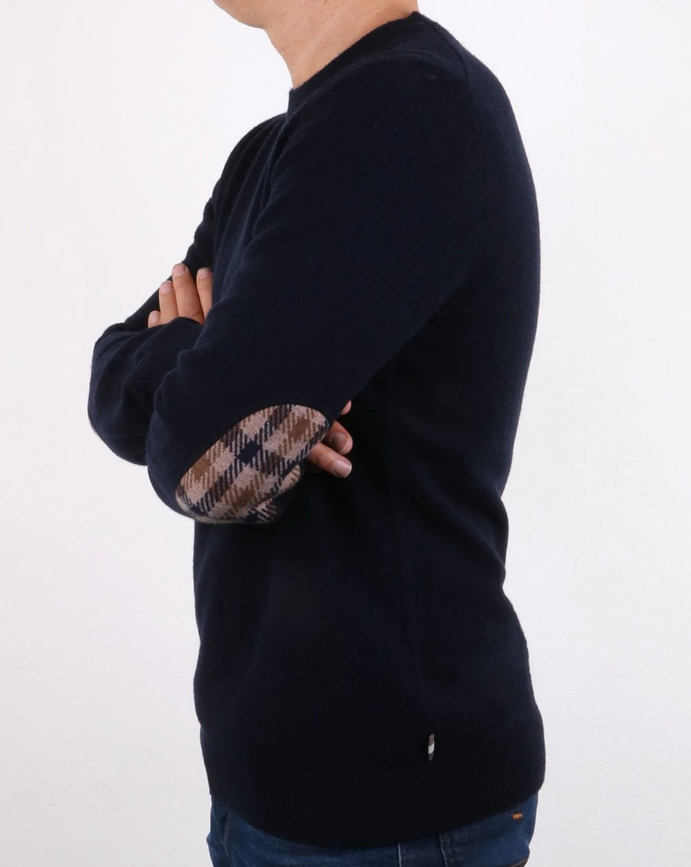 Aquascutum Lance Lambswool Crew Neck Jumper Navy - Image 2