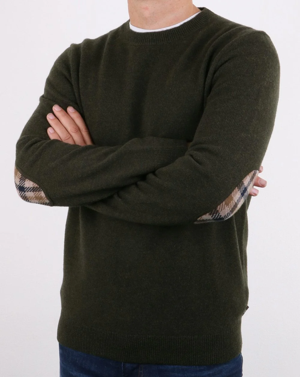 Aquascutum Lance Lambswool Jumper Military Green