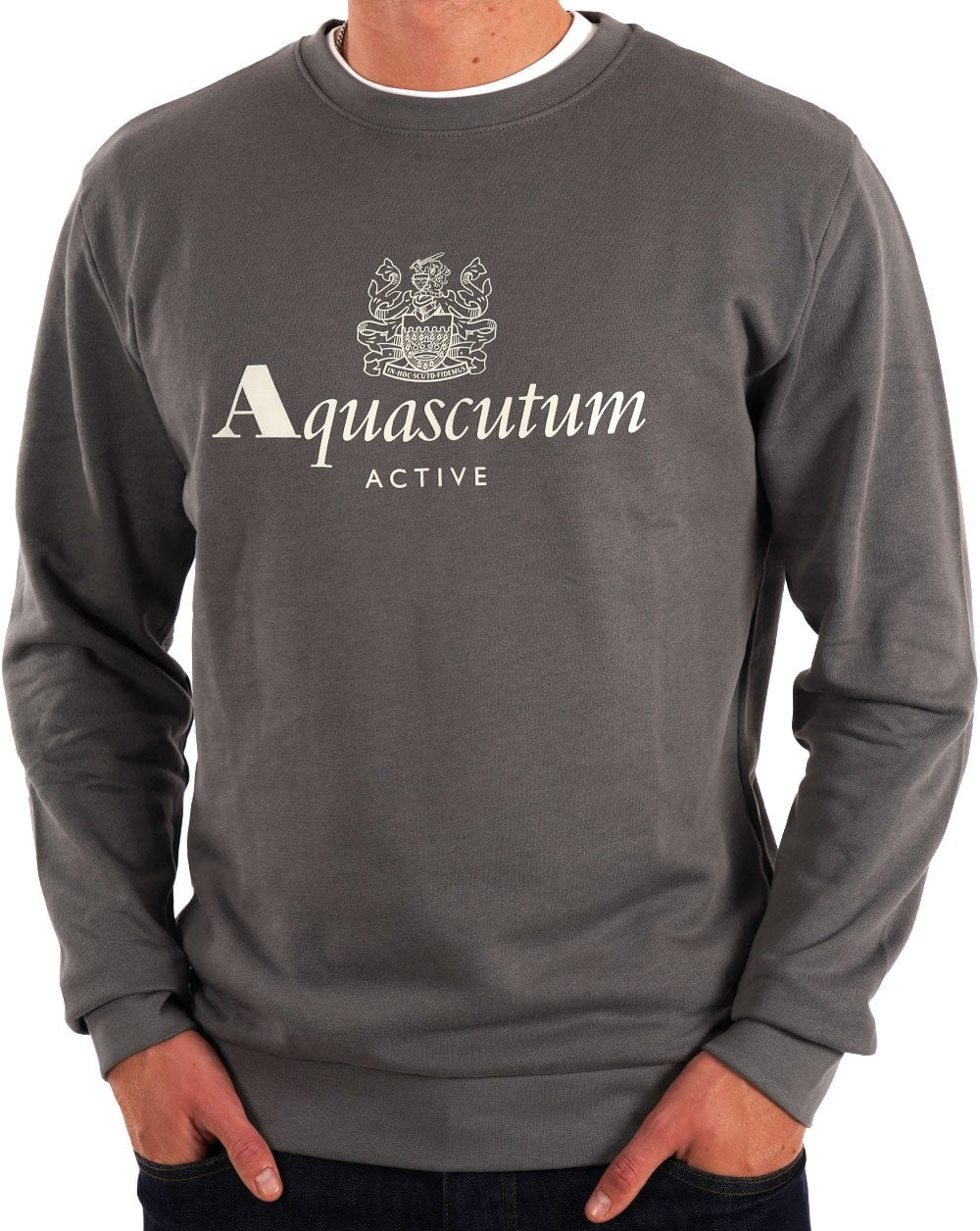 Aquascutum Large Logo Sweatshirt Charcoal