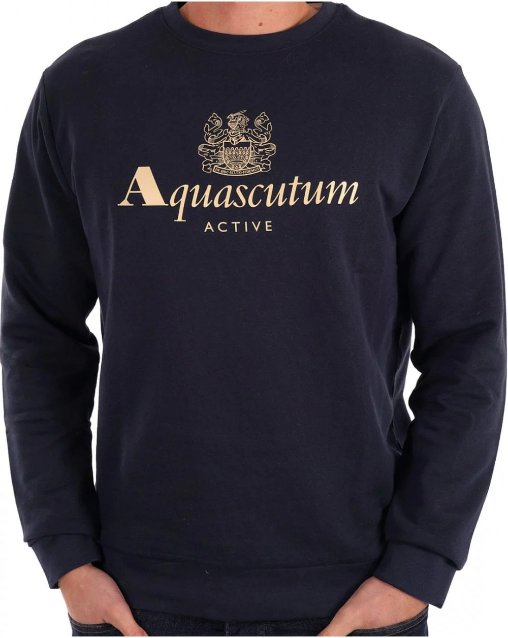 Aquascutum Large Logo Sweatshirt Navy - Image 3