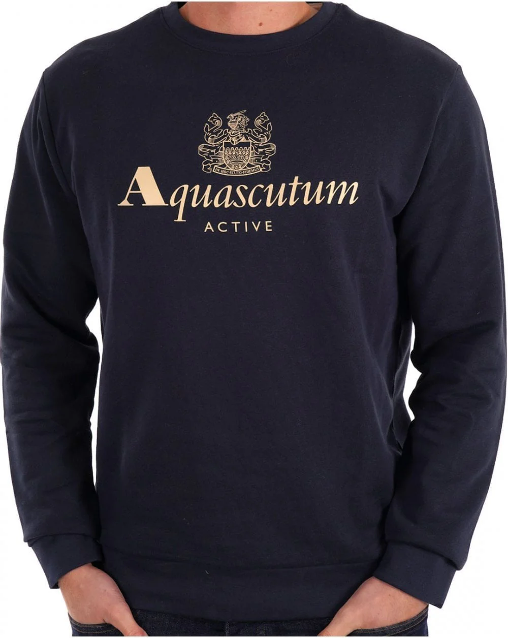 Aquascutum Large Logo Sweatshirt Navy - Image 3