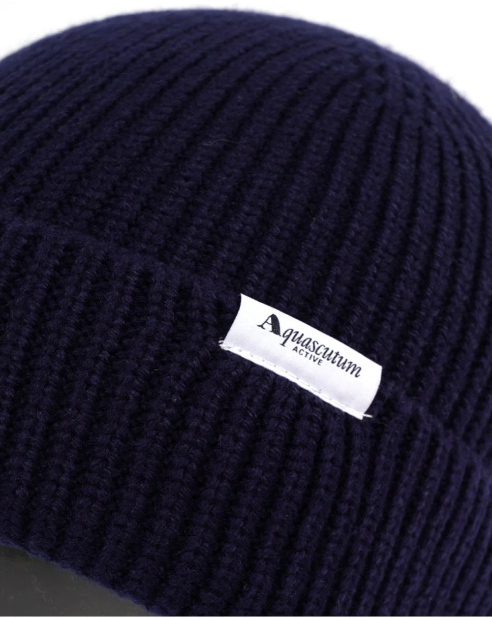Aquascutum Logo Beanie Navy - Image 2