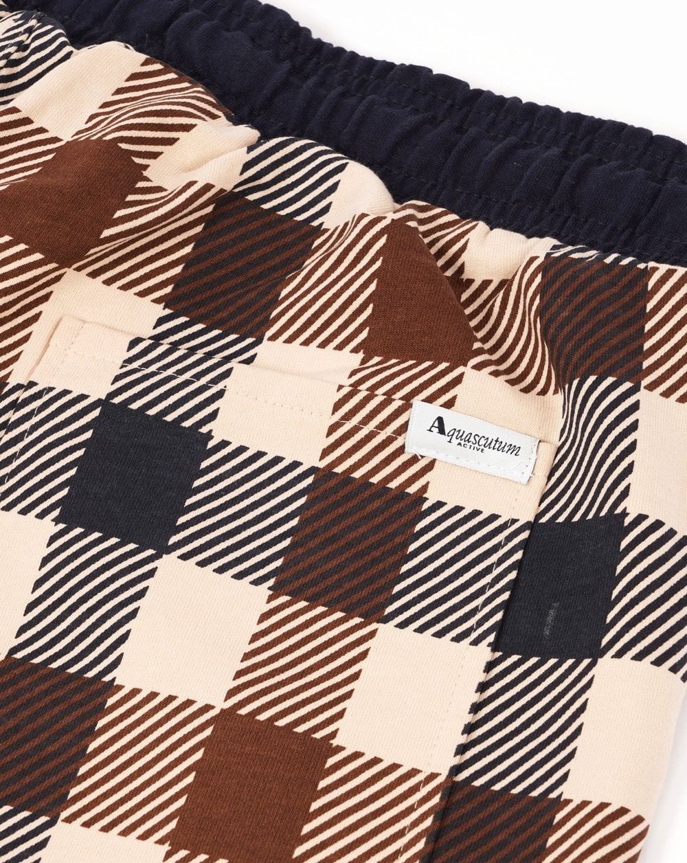 Aquascutum Macro Check Sweat Shorts Navy - Image 3