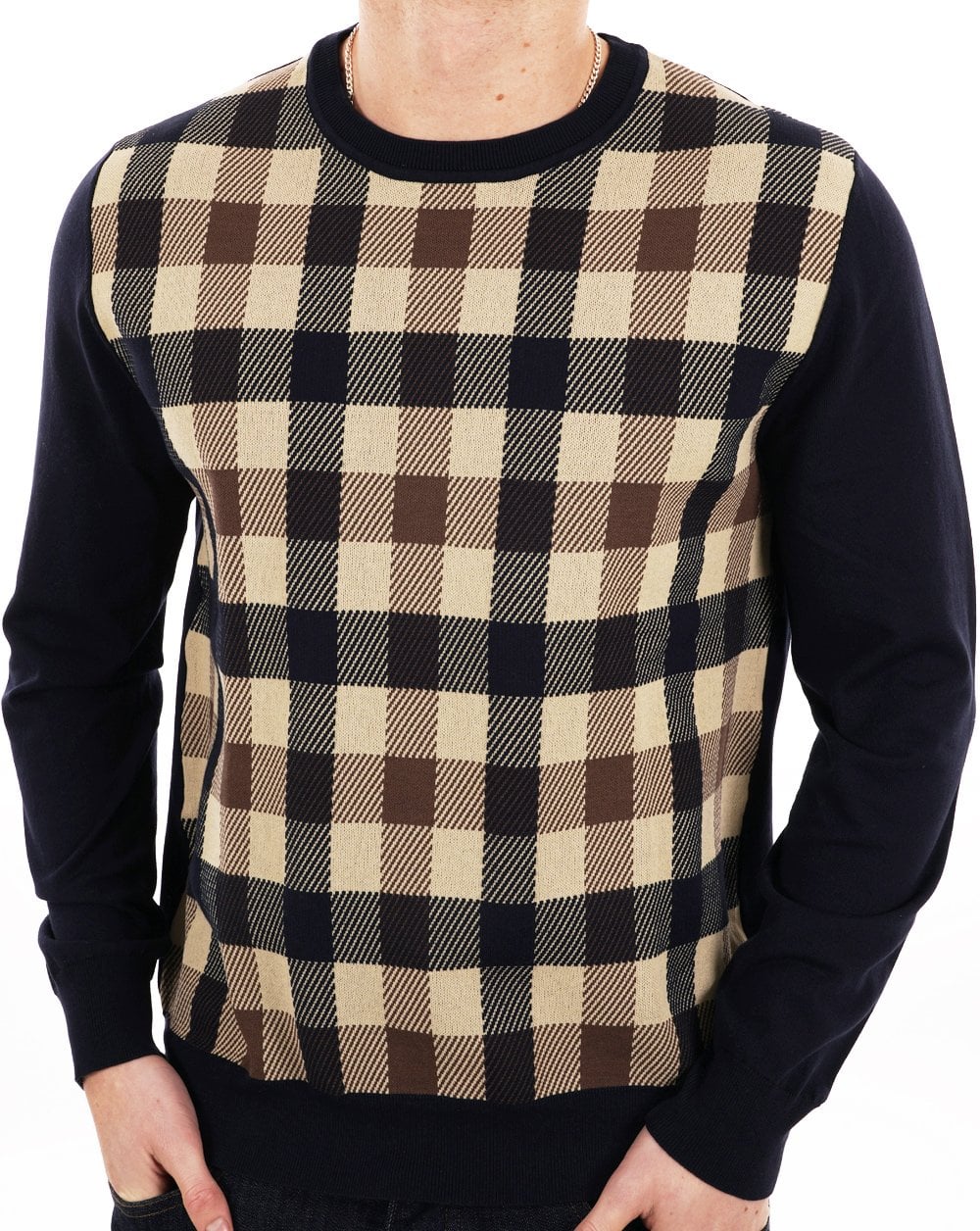 Aquascutum Macro Iconic Knit Jumper Navy