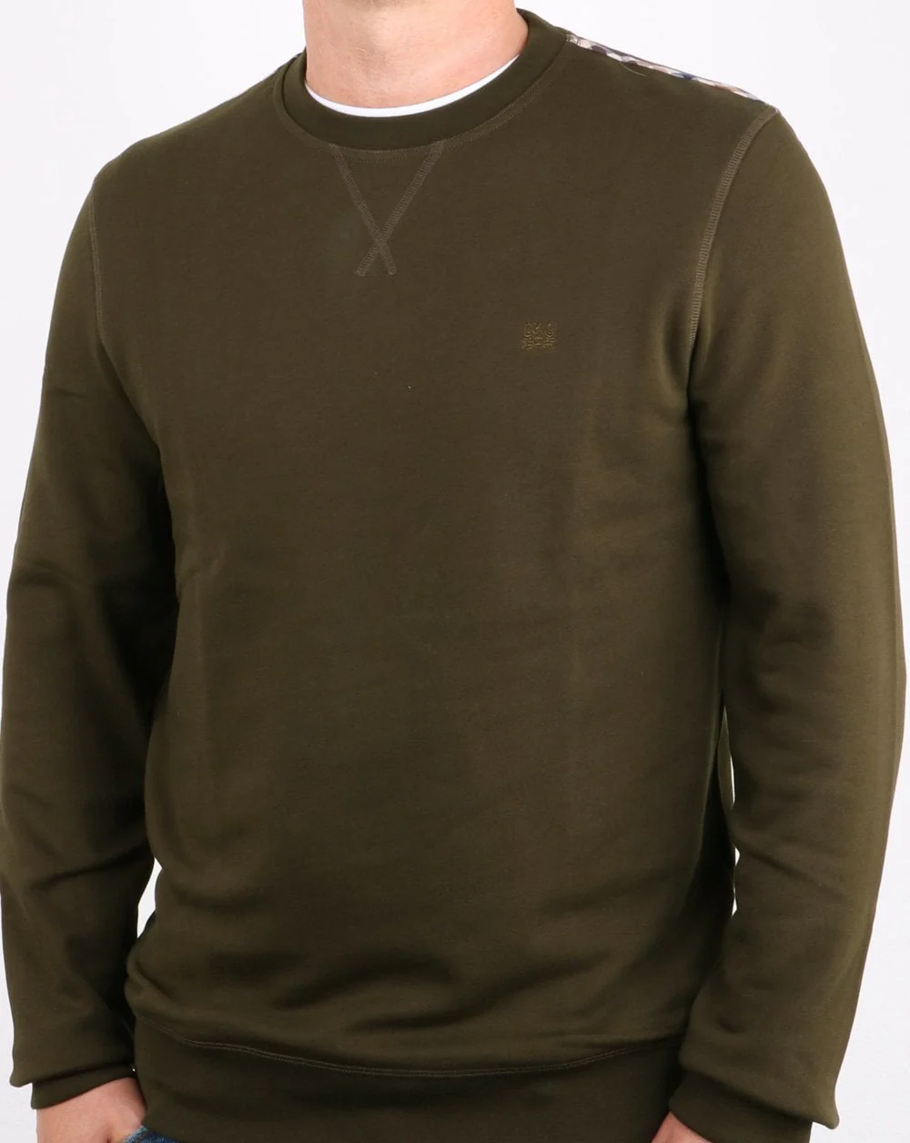Aquascutum Oliver Crew Neck Sweatshirt Military Green - Image 3