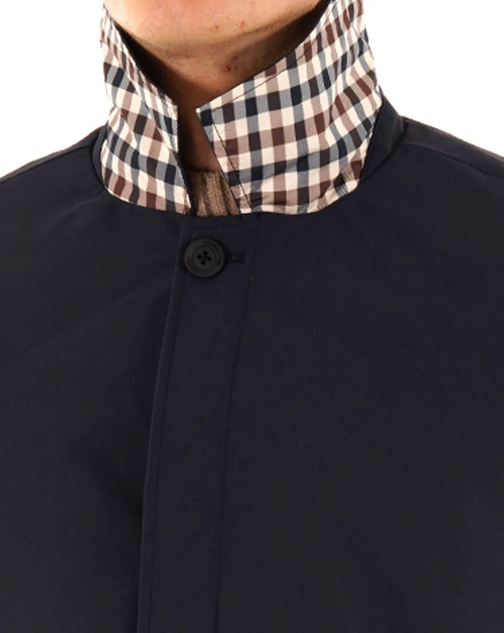 Aquascutum Padded Mid Trench Coat Navy - Image 3