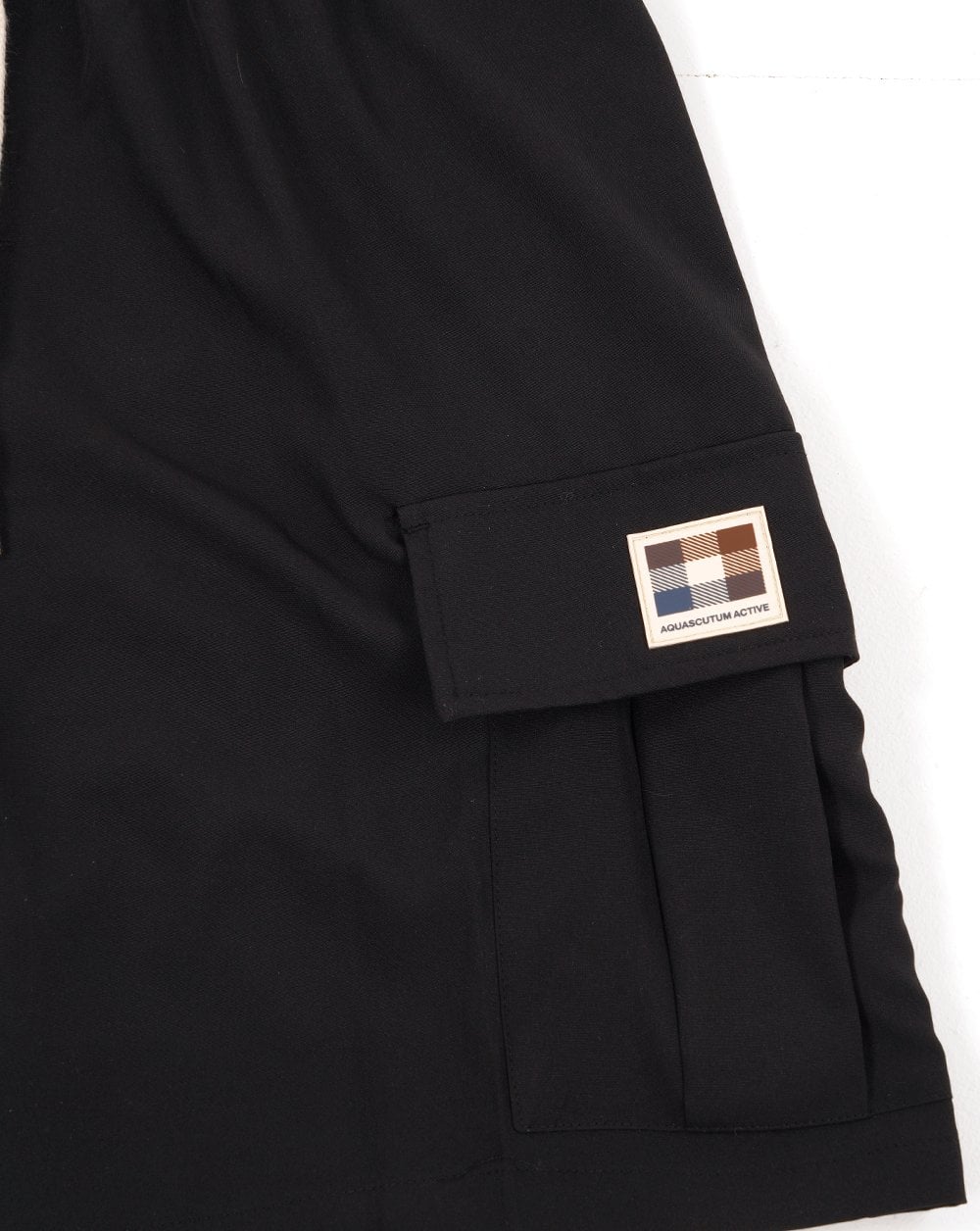 Aquascutum Patch Cargo Swim Shorts Black - Image 3