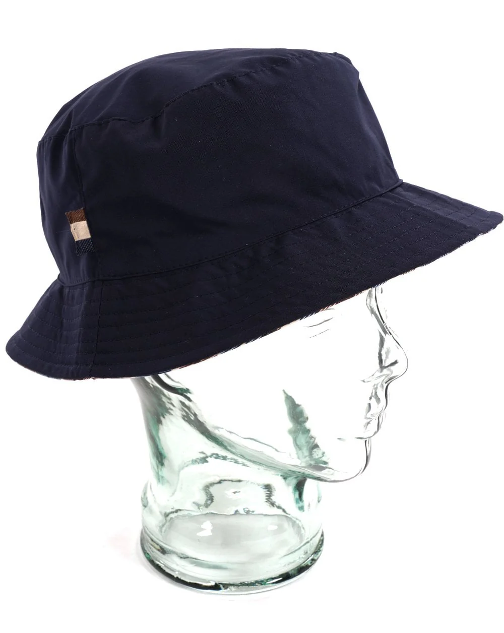 Aquascutum Reversible Bucket Hat Navy/Check - Image 3