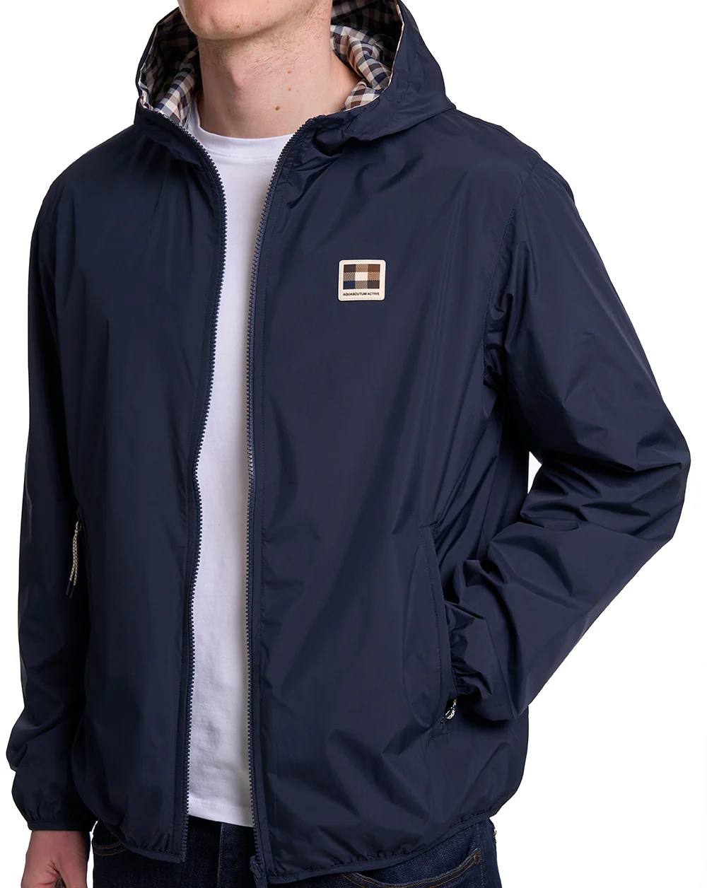 Aquascutum Badge Reversible Hooded Sailor Jacket Navy - Image 3