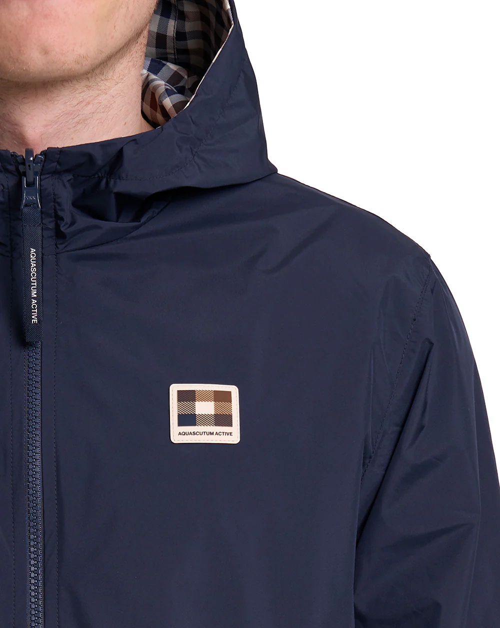 Aquascutum Badge Reversible Hooded Sailor Jacket Navy - Image 5