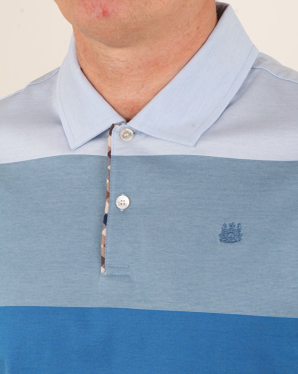 Aquascutum Romney Gradient Stripe Polo Shirt Blue - Image 2
