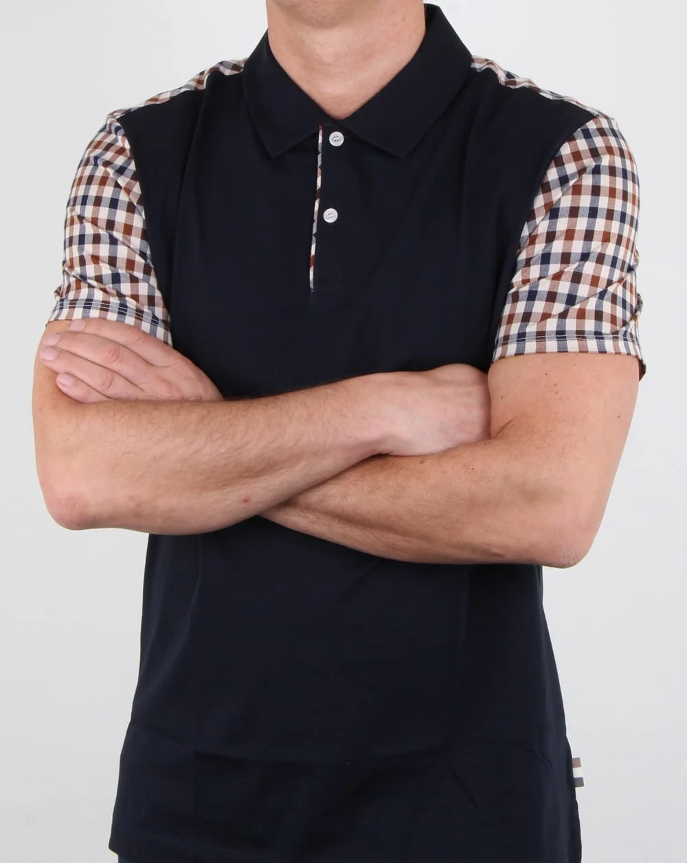 Aquascutum Rutland Vicuna Detail Polo Shirt Navy - Image 2