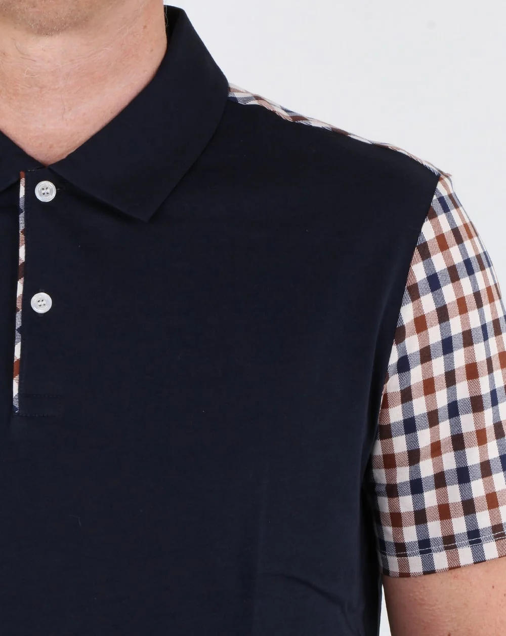 Aquascutum Rutland Vicuna Detail Polo Shirt Navy - Image 3