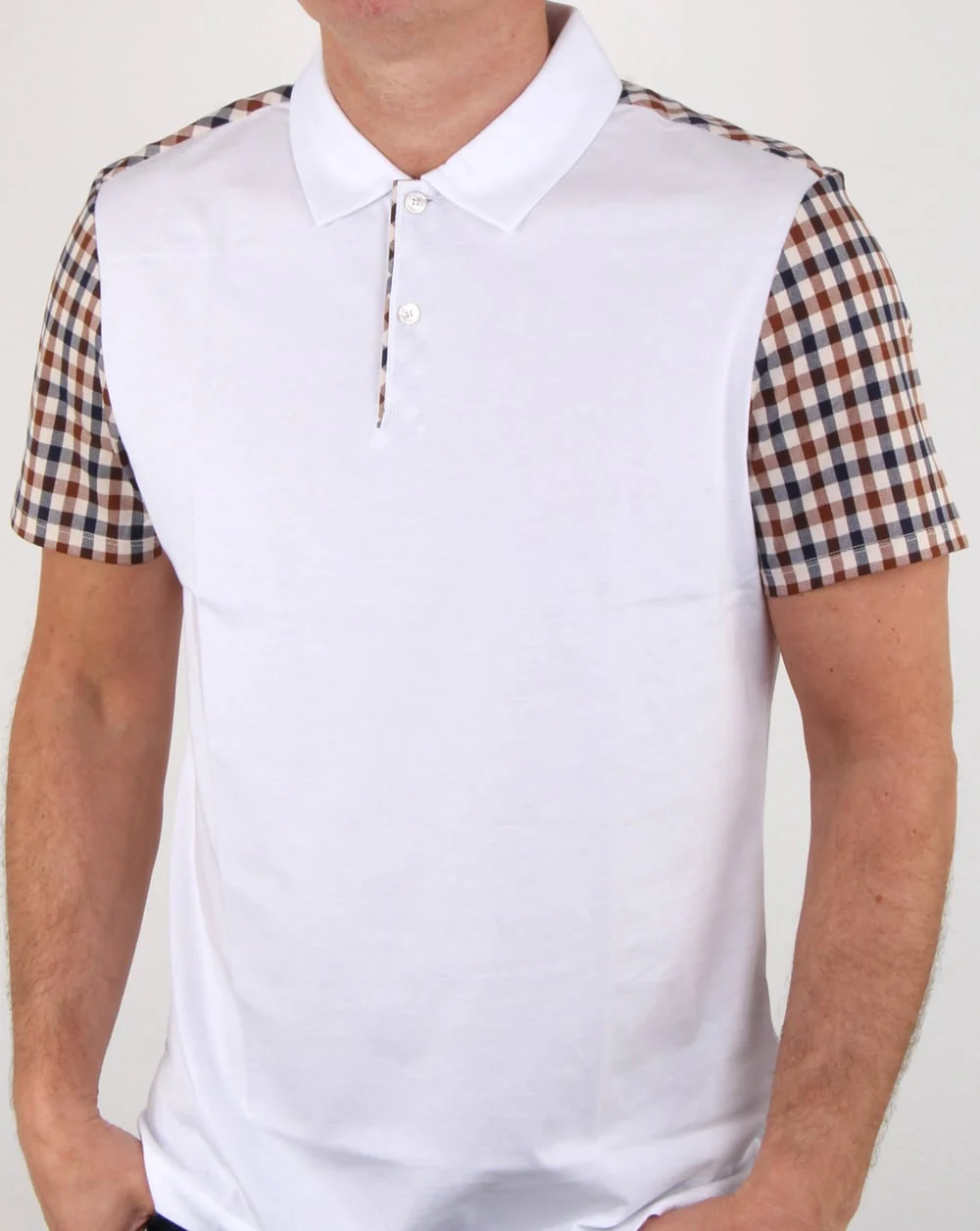 Aquascutum Rutland Vicuna Detail Polo Shirt White