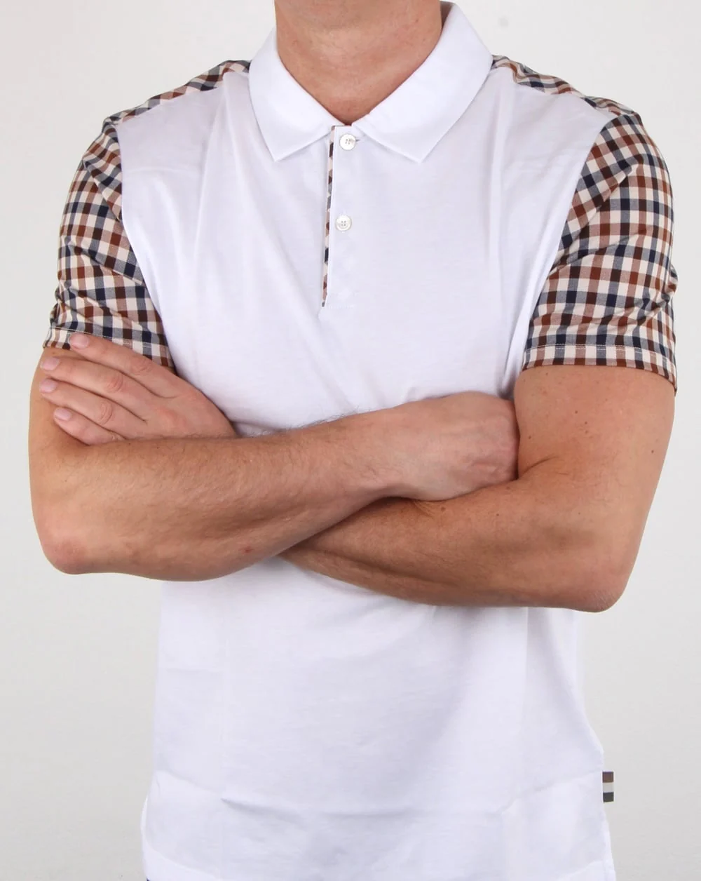 Aquascutum Rutland Vicuna Detail Polo Shirt White - Image 2