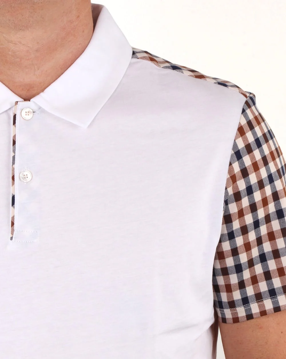 Aquascutum Rutland Vicuna Detail Polo Shirt White - Image 3