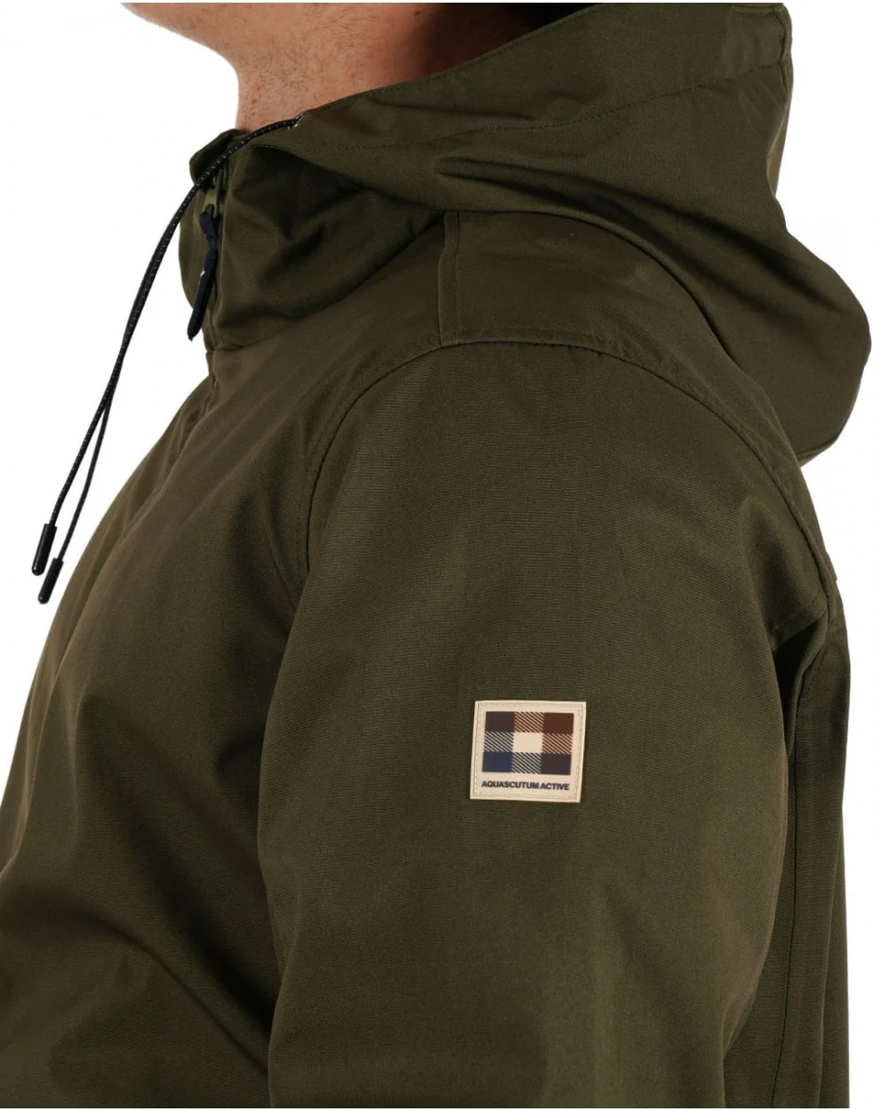 Aquascutum Shell Hybrid Hooded Jacket Army Green - Image 2