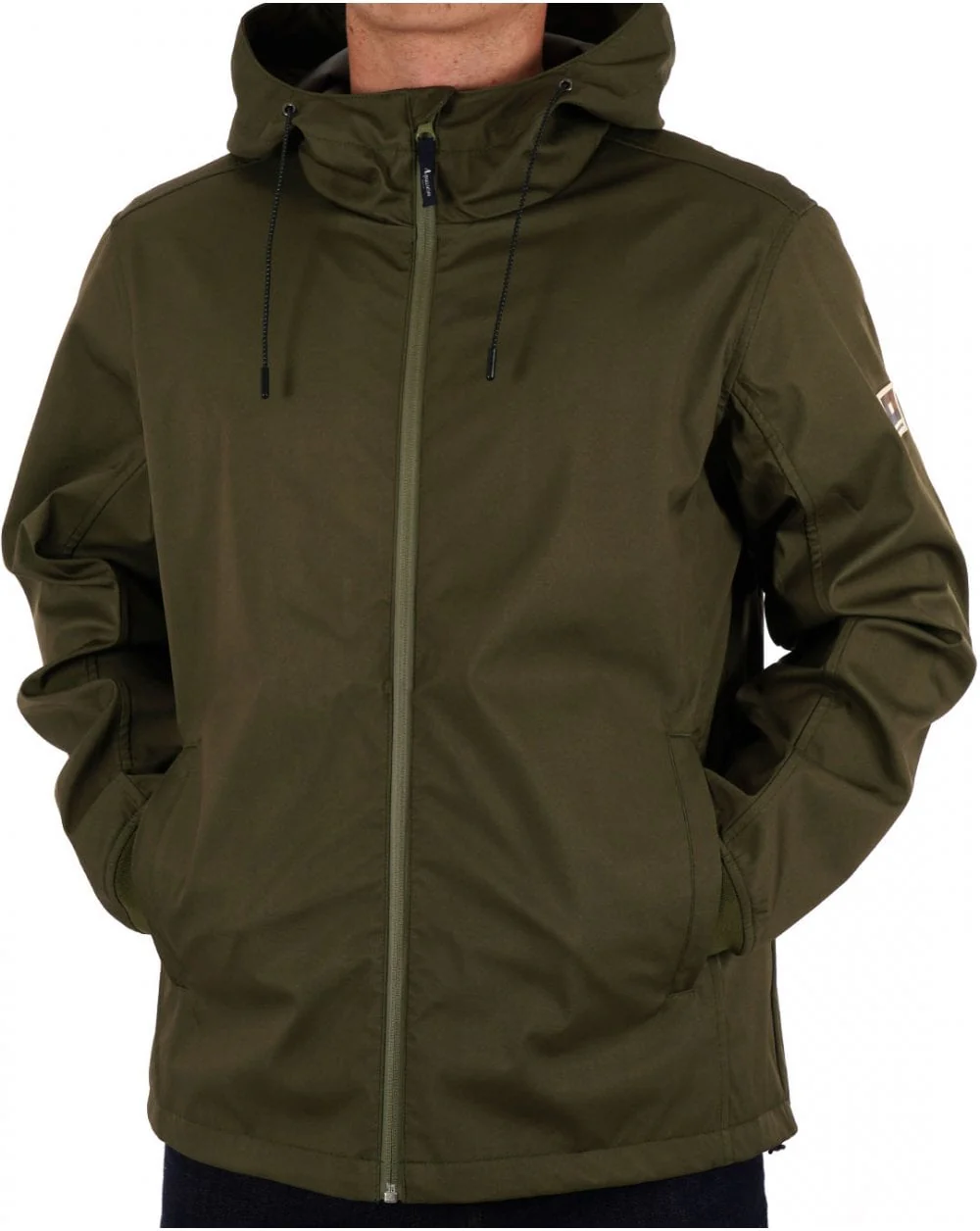 Aquascutum Shell Hybrid Hooded Jacket Army Green - Image 3