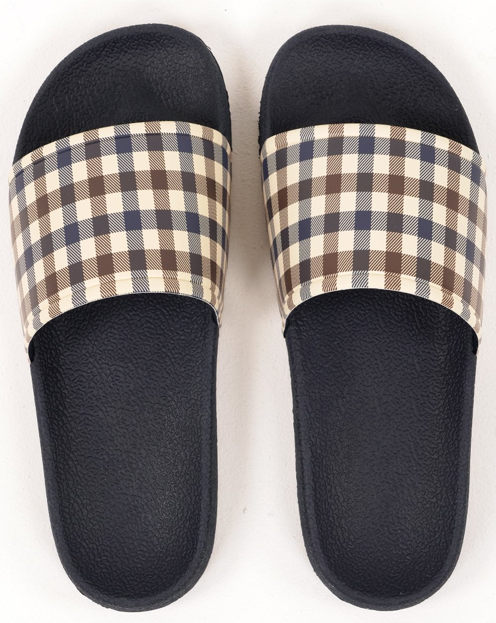 Aquascutum Slider Navy Check - Image 3
