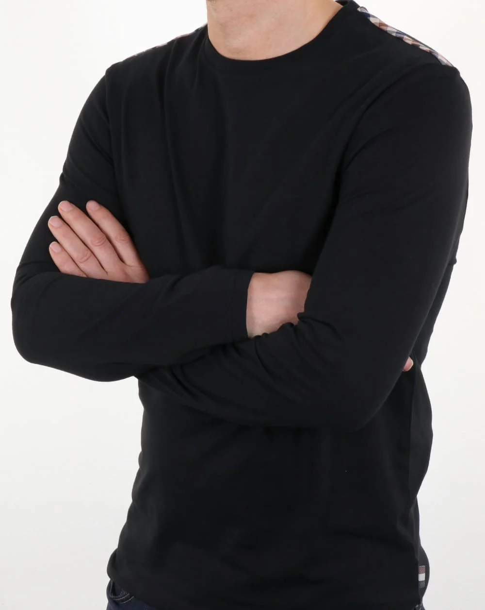 Aquascutum Southport Long Sleeve T Shirt Black - Image 4